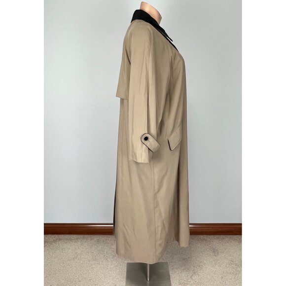 Anne Klein Womens Plus Tan Trench Coat Removable Liner Velvet Collar size 24 - Picture 6 of 16